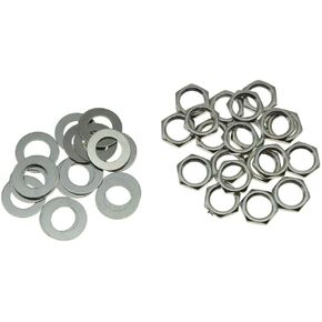 KAISH 20 قطعة متري الغيتار المدخلات إخراج مقبس متفرع الجوز وغسالة الغيتار جاك المكسرات لاستيراد القيثارات الأسود in Kuwait