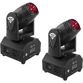 SHEHDS Moving Head Lights Mini LED 10W RGBW 4in1 Stage Lights Professional 11/13 DMX Channels Sound Activated DJ Lights for Disco Club Party Dance Wedding Bar Christmas - 2 Pack