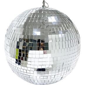 كرة زجاجية عاكسة مقاس 12 انش من فويليكت (فضي) كرة ديسكو دي جيه للرقص ديكور المسرح المنزلي والحفلات وعرض النوافذ in Kuwait