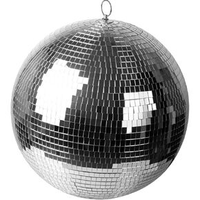 كرة ديسكو كبيرة مقاس 16 بوصة من GSD، كرة ديسكو مرآة زجاجية دوارة لتزيين الحفلات والعطلات، فضية، (كرة ديسكو × 1، مرآة بديلة × 15 قطعة) in Kuwait
