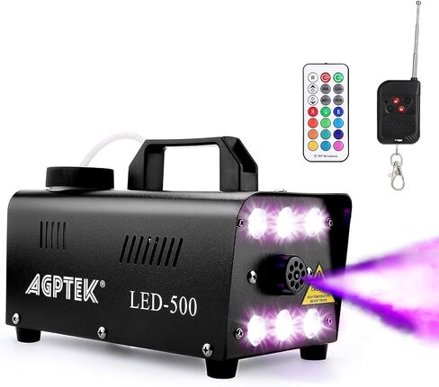 آلة الضباب، آلة رذاذ الدخان الأوتوماتيكية من AGPTEK مع 6 مصابيح LED و13 تأثيرات إضاءة LED ملونة، رائعة للهالوين والكريسماس وحفلات الزفاف والحفلات وأداء الدي جي in Saudi Arabia