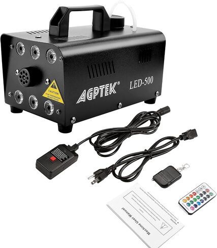 آلة الضباب، آلة رذاذ الدخان الأوتوماتيكية من AGPTEK مع 6 مصابيح LED و13 تأثيرات إضاءة LED ملونة، رائعة للهالوين والكريسماس وحفلات الزفاف والحفلات وأداء الدي جي in Saudi Arabia