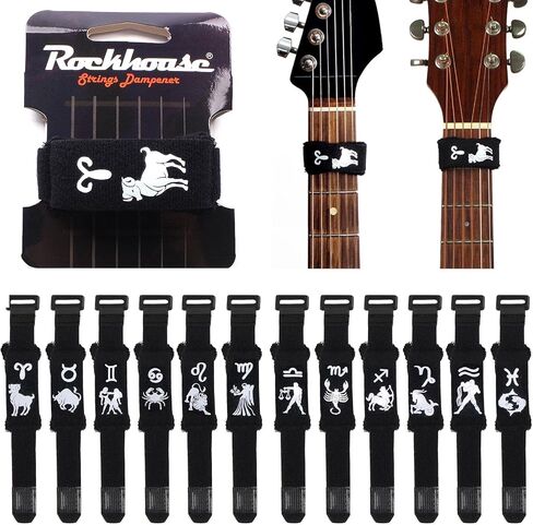 Rockhouse String Muter, Universal Guitar Fret Dampener, String Wraps for String Instruments-Single Pack(Star sign-Gemini) in Saudi Arabia