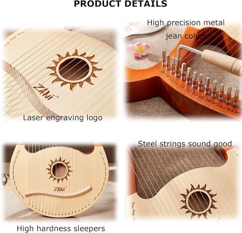 ال في بي تي اس 16 خيط معدني من هارب ليرا بتصميم كلاسيكي من الماهوجني مع حقيبة هدايا للهواة والمبتدئين (ازرق هيليو) in Kuwait