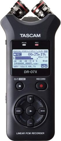 Tascam DR-07X مسجل صوت رقمي ستيريو محمول مع سماعات رأس Polsen HPC-A30 Studio Monitor، وبطاقة microSDHC سعة 32 جيجابايت وحزمة حامل ثلاثي القوائم in Kuwait