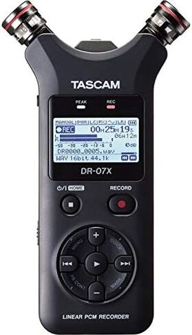 Tascam DR-07X مسجل صوت رقمي ستيريو محمول مع سماعات رأس Polsen HPC-A30 Studio Monitor، وبطاقة microSDHC سعة 32 جيجابايت وحزمة حامل ثلاثي القوائم in Kuwait
