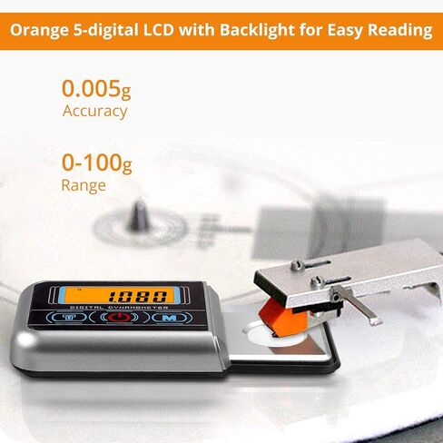 نيوتيك مقياس قوة قلم دوار احترافي 0.005 غرام/100 غرام مع شاشة LCD باضاءة خلفية لخرطوشة فونو تونيرم، غير مغناطيسي وعالي الدقة in Kuwait