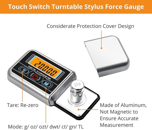 نيوتيك مقياس قوة قلم دوار احترافي 0.005 غرام/100 غرام مع شاشة LCD باضاءة خلفية لخرطوشة فونو تونيرم، غير مغناطيسي وعالي الدقة in Kuwait