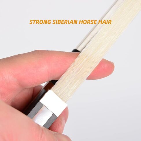 فن شعر الحصان الأبيض الغير مبيّض من WinsterBow D. Peccatte نسخة بيرنامبوكو من خشب الأبنوس رقم VN210 (4/4) in Kuwait