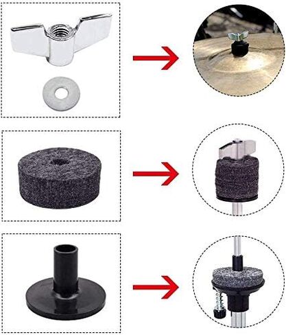 إكسسوارات استبدال سيمبال 12 قطعة 4 لفائف عالية الجودة و2 كم سيمبال و2 صواميل أجنحة و4 حلقات للطبل in Kuwait