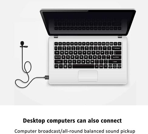 مكوبلوس ميكروفون كمبيوتر ماك، توصيل وتشغيل USB، ميكروفون كمبيوتر بمشبك للتعليق على طية الصدر، ميكروفون USB لافالير لاجهزة اللابتوب والبث الصوتي والالعاب والبث المكتبي in Kuwait