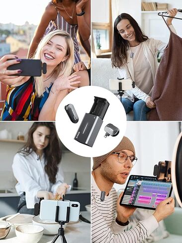 SYNCO Wireless Lavalier Microphone for iPhone, P1L Lapel Mic with Noise Canceling Voice Changer with Charging Case Plug & Play for Video Recording Interview, Wireless-Lavalier-Lapel-Microphone-iPhone in Saudi Arabia