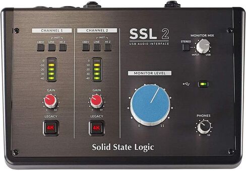 حزمة واجهة صوت SSL SSL-2 لسطح المكتب USB من النوع C مع سماعة رأس لشاشة الاستوديو وكابل XLR in Saudi Arabia