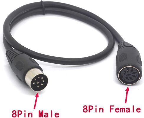 كابل تمديد PIIHUSW 8 PIN DIN MIDI ذكر إلى أنثى من أجل Bang & Olufsen B&O Powerlink Ect Musical Insturement (50 سم) in Saudi Arabia