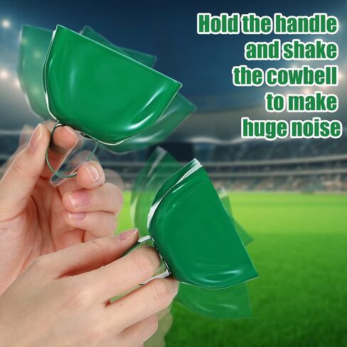 20 Pcs Metal Cowbells Noisemakers for Sporting Events 3 Inch Cow Bells Noise Makers with Handle Hand Percussion Cowbells for Football Games Graduation Party Cheering Team (Green) in Saudi Arabia