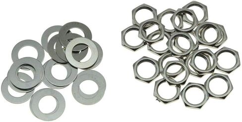 KAISH 20 قطعة متري الغيتار المدخلات إخراج مقبس متفرع الجوز وغسالة الغيتار جاك المكسرات لاستيراد القيثارات الأسود in Kuwait