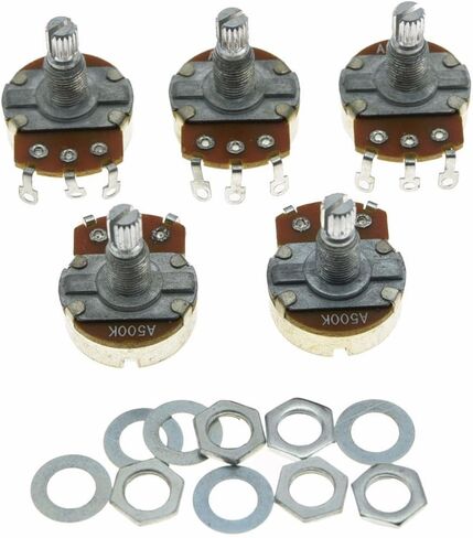 Dopro 5pcs Audio Guitar Pots Tone 250K Electric Guitar Large Pots 24mm Base with Short Split Shaft Guitar Potentiometer A250K in Saudi Arabia