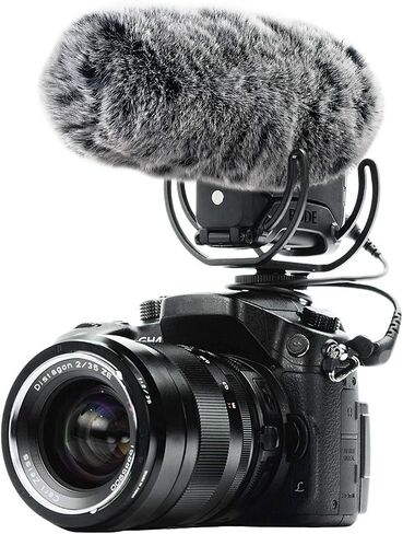 SUNMON Microphone Furry Windscreen, Dead Cat Wind Muff Mic Windshield Fur Foam Cover as Pop Filter Compatible with Rode VideoMic GO Camera Microphone in Saudi Arabia
