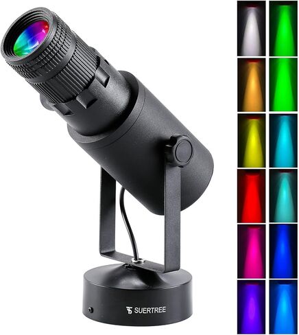 ضوء Pinspot بقدرة 20 واط مع 4 فتحات - مصباح كشاف كروي بمرآة للتحكم عن بعد - 13 في 1 مصباح كشاف RGBW فائق السطوع للحفلات، DJ، الديسكو، البار، النادي، الزفاف in Kuwait