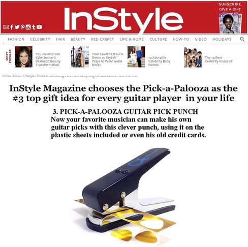 Pick-a-Palooza DIY Guitar Pick Punch Mega Gift Pack - the Premium Guitar Pick Maker - Includes Leather Key Chain Pick Holder, 15 Pick Strips and a Pick File - Black in Saudi Arabia
