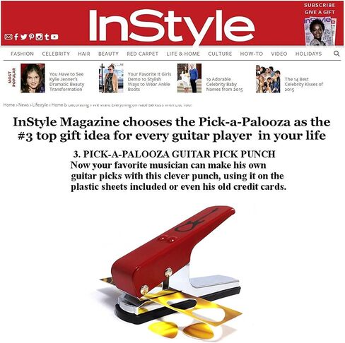 Pick-a-Palooza DIY Guitar Pick Punch Mega Gift Pack - the Premium Guitar Pick Maker - Includes Leather Key Chain Pick Holder, 15 Pick Strips and a Pick File - Black in Saudi Arabia