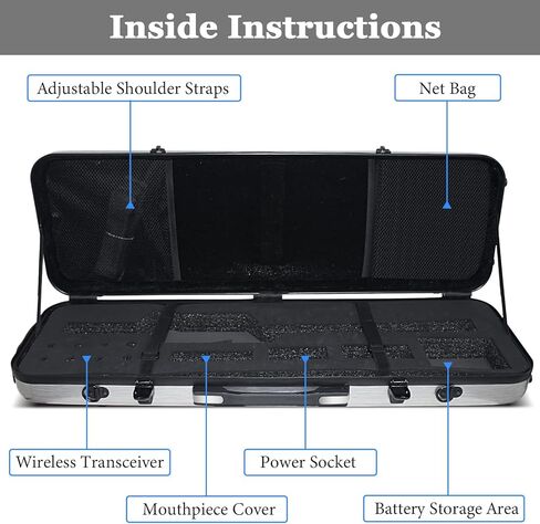 حافظة لجهاز AKAI Professional EWI 5000/4000S & Roland ae-10، حقيبة كبيرة لآلات النفخ الإلكترونية، حماية مثالية، ملحقات أدوات النفخ الإلكترونية للتخزين (أسود) in Kuwait