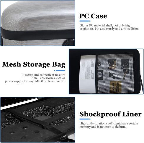 حافظة لجهاز AKAI Professional EWI 5000/4000S & Roland ae-10، حقيبة كبيرة لآلات النفخ الإلكترونية، حماية مثالية، ملحقات أدوات النفخ الإلكترونية للتخزين (أسود) in Kuwait