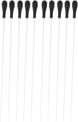 BQLZR سلك فضي فايبر زجاج الموسيقى موصل أوركسترا تشورال باتون مقبض أسود ABS مجموعة من 10 in Kuwait