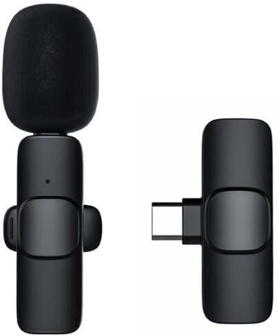 طية صدر ميكروفون لافالير لاسلكي احترافي لاجهزة اندرويد والتابلت بمنفذ USB-C - توصيل وتشغيل ميكروفون 2.4GHz لتسجيل الصوت والفيديو اثناء التنقل لليوتيوب وفيسبوك وتيك توك وفلوج والافلام القصيرة (اندرويد) in Kuwait