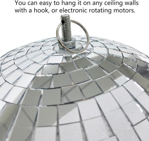 كرة زجاجية عاكسة مقاس 12 انش من فويليكت (فضي) كرة ديسكو دي جيه للرقص ديكور المسرح المنزلي والحفلات وعرض النوافذ in Kuwait