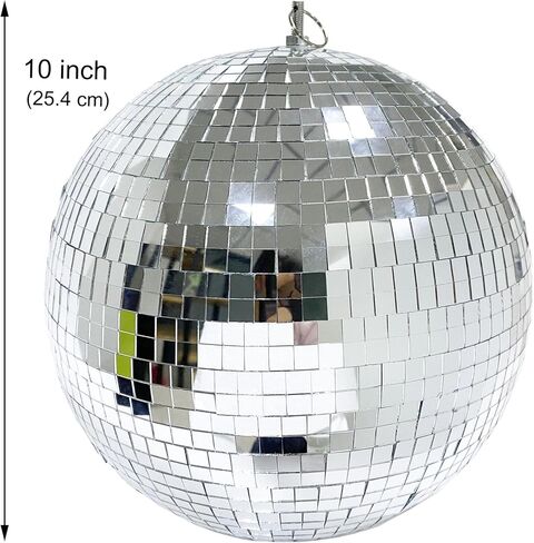 كرة زجاجية عاكسة مقاس 12 انش من فويليكت (فضي) كرة ديسكو دي جيه للرقص ديكور المسرح المنزلي والحفلات وعرض النوافذ in Kuwait
