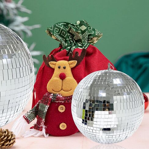 كرة زجاجية عاكسة مقاس 12 انش من فويليكت (فضي) كرة ديسكو دي جيه للرقص ديكور المسرح المنزلي والحفلات وعرض النوافذ in Kuwait