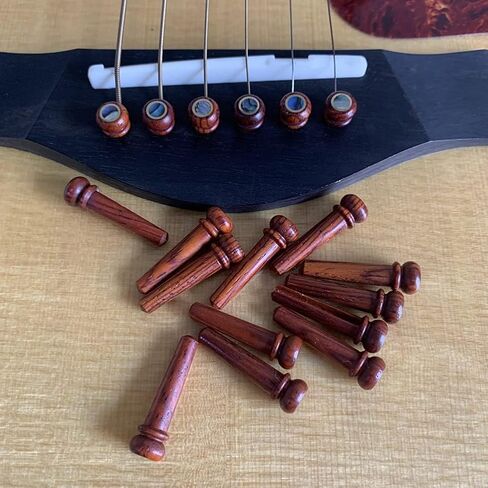 Surtiycrii 6pcs Guitar Bridge Pins - Cocobolo Inlaid Abalone Dot with Bridge Pins Puller Remover Acoustic Guitar Replacement Parts in Saudi Arabia