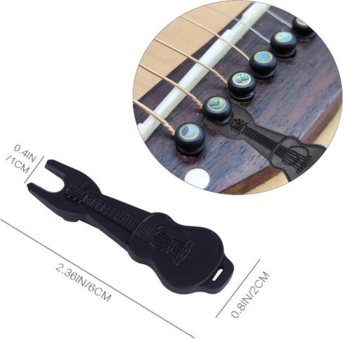 Cheerock 6pcs Acoustic Guitar Bridge Pins, Ebony Abalone Dot Acoustic Guitar String Pins with Guitar Pin Puller, Bridge Pins Replacement Parts for Acoustic Guitar in Saudi Arabia