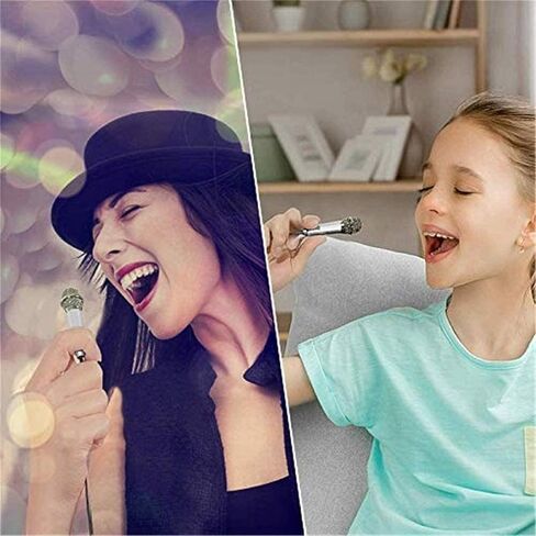 مايكروفون، معدات الميكروفون، الغناء الميكروفون، جودة صوت جميلة، توفير نوع صغير للفضاء، عملية الدمج المعدنية، موصل صوت 3.5 مم، مناسب لأجهزة الكمبيوتر المحمول، آيفون، هاتف أندرويد (أزرق) in Kuwait