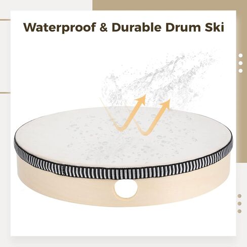 مجموعة طبول يدوية خشبية 10 انش 8 انش 6 انش الة قرع موسيقية تعليمية باطار خشبي مع عصي طبل لمستلزمات الحفلات المدرسية المنزلية - 3 قطع in Kuwait