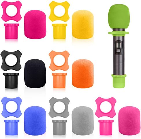 200 Pcs Disposable Microphone Cover, Non-woven Handheld Microphone Windscreen with Elastic Band, Clean and No-odor Mic Covers for KTV, Interview, Recording Studio, Performance, Speech (Color) in Saudi Arabia