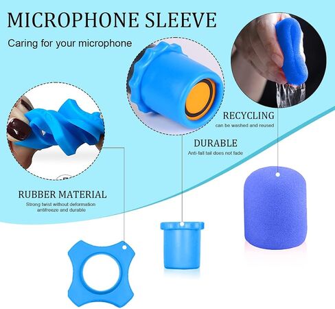 200 Pcs Disposable Microphone Cover, Non-woven Handheld Microphone Windscreen with Elastic Band, Clean and No-odor Mic Covers for KTV, Interview, Recording Studio, Performance, Speech (Color) in Saudi Arabia
