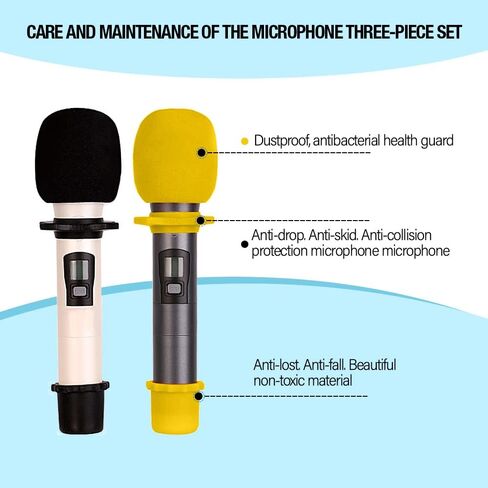 200 Pcs Disposable Microphone Cover, Non-woven Handheld Microphone Windscreen with Elastic Band, Clean and No-odor Mic Covers for KTV, Interview, Recording Studio, Performance, Speech (Color) in Saudi Arabia