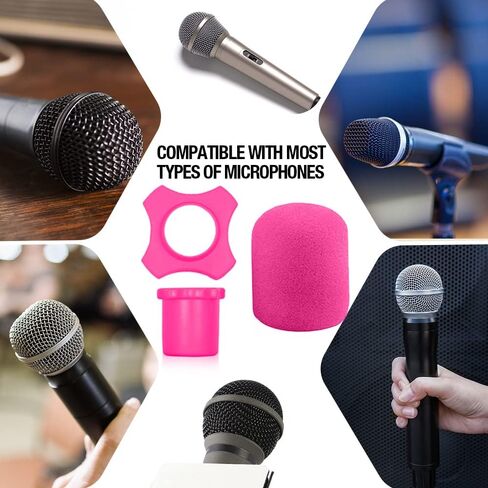 200 Pcs Disposable Microphone Cover, Non-woven Handheld Microphone Windscreen with Elastic Band, Clean and No-odor Mic Covers for KTV, Interview, Recording Studio, Performance, Speech (Color) in Saudi Arabia