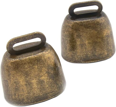 2 Pack Small Brass Bell,Cow Horse Sheep Grazing Copper Bells,Cattle Farm Animal Loud Bronze Bell,Pet Anti-Theft Accessories Bell, New Years, Wedding Bells & Chimes Percussion Musical Instruments in Kuwait
