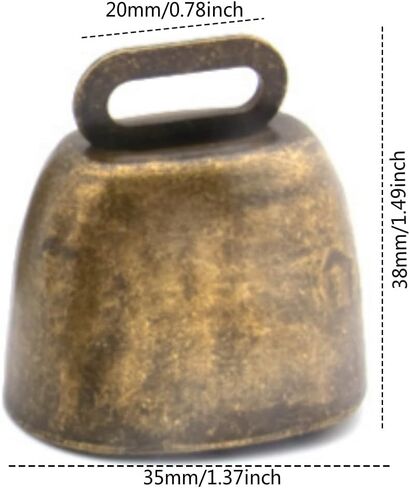 2 Pack Small Brass Bell,Cow Horse Sheep Grazing Copper Bells,Cattle Farm Animal Loud Bronze Bell,Pet Anti-Theft Accessories Bell, New Years, Wedding Bells & Chimes Percussion Musical Instruments in Kuwait