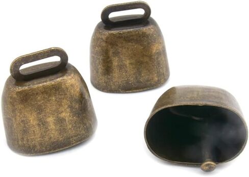 2 Pack Small Brass Bell,Cow Horse Sheep Grazing Copper Bells,Cattle Farm Animal Loud Bronze Bell,Pet Anti-Theft Accessories Bell, New Years, Wedding Bells & Chimes Percussion Musical Instruments in Kuwait