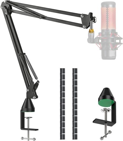 YOUSHARES Mic Boom Arm for Blue Yeti Microphone, HyperX QuadCast Mic, Fifine, Rode, Shure, Razer and Most Microphones, Flexible Metal Mic Arm Stand Desk Mount with 5 Freely Adjustable Joints in Saudi Arabia