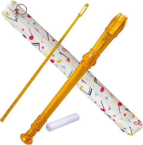 8 Hole German style Descant Soprano Recorder for Beginners, Kids recorder Music Flute with Gift Case Bag Cleaning Rod (Crystal Green) in Saudi Arabia
