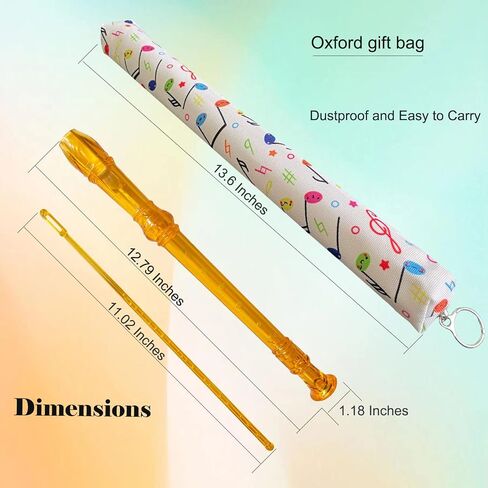 8 Hole German style Descant Soprano Recorder for Beginners, Kids recorder Music Flute with Gift Case Bag Cleaning Rod (Crystal Green) in Saudi Arabia