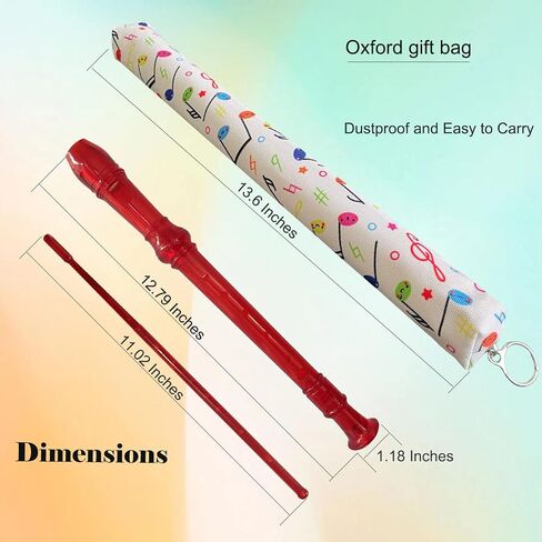 8 Hole German style Descant Soprano Recorder for Beginners, Kids recorder Music Flute with Gift Case Bag Cleaning Rod (Crystal Green) in Saudi Arabia