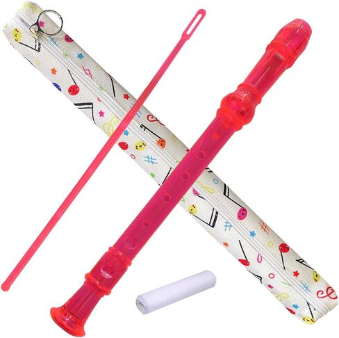 8 Hole German style Descant Soprano Recorder for Beginners, Kids recorder Music Flute with Gift Case Bag Cleaning Rod (Crystal Green) in Saudi Arabia