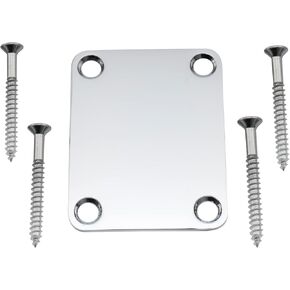 Musiclily Pro Steel 4-Bolt Guitar Neck Plate with Screws for Strat Tele Style Electric Guitar or Bass, Black