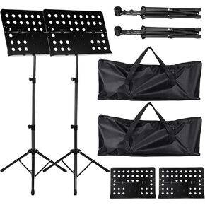 Fiada 2 حزمة قابلة للتعديل ورقة الموسيقى الوقوف المحمولة المهنية الموسيقى حامل الموسيقى مع حقيبة حمل ارتفاع قابل للتعديل ورقة الموسيقى الوقوف للطي حامل الموسيقى لأداء فعال in Kuwait